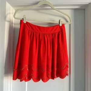 Ted Baker Mini Skirt with Beaded Scalloped Hem